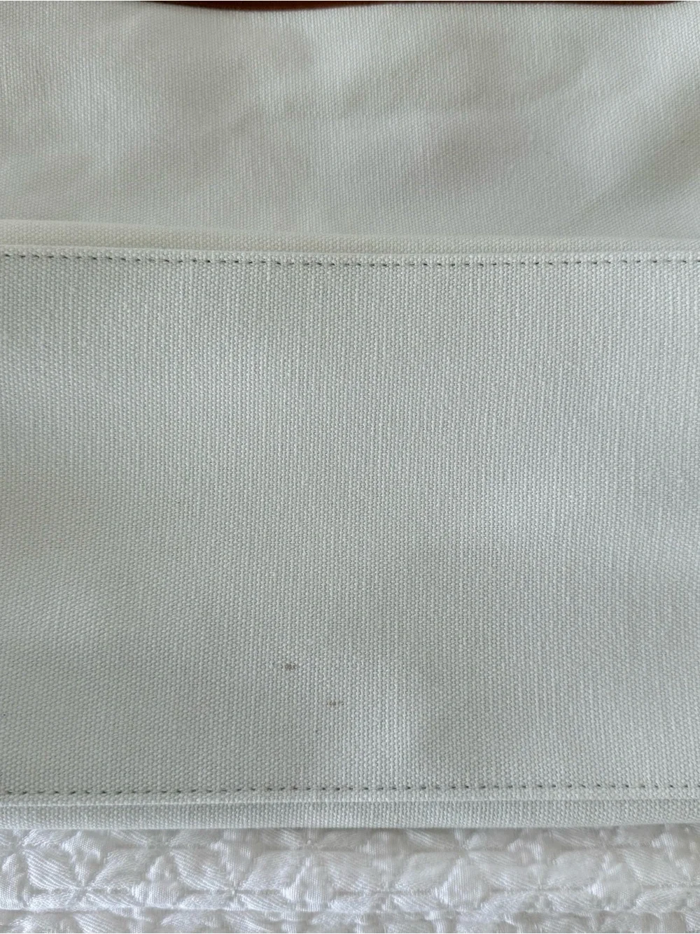 Sugarlips White Canvas Tote with Brown Trim and Black Logo